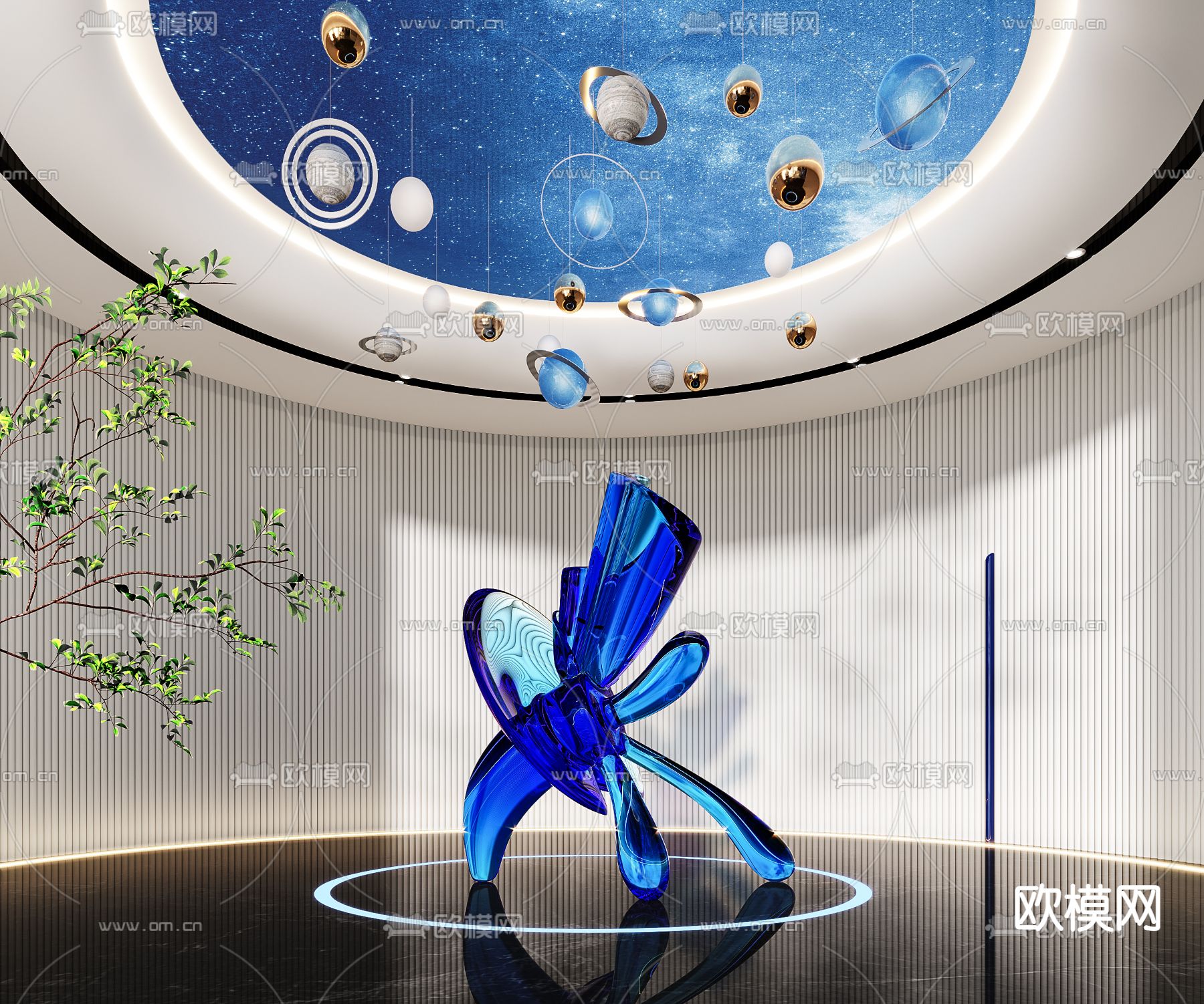 克莱因蓝雕塑 艺术摆件3d模型下载