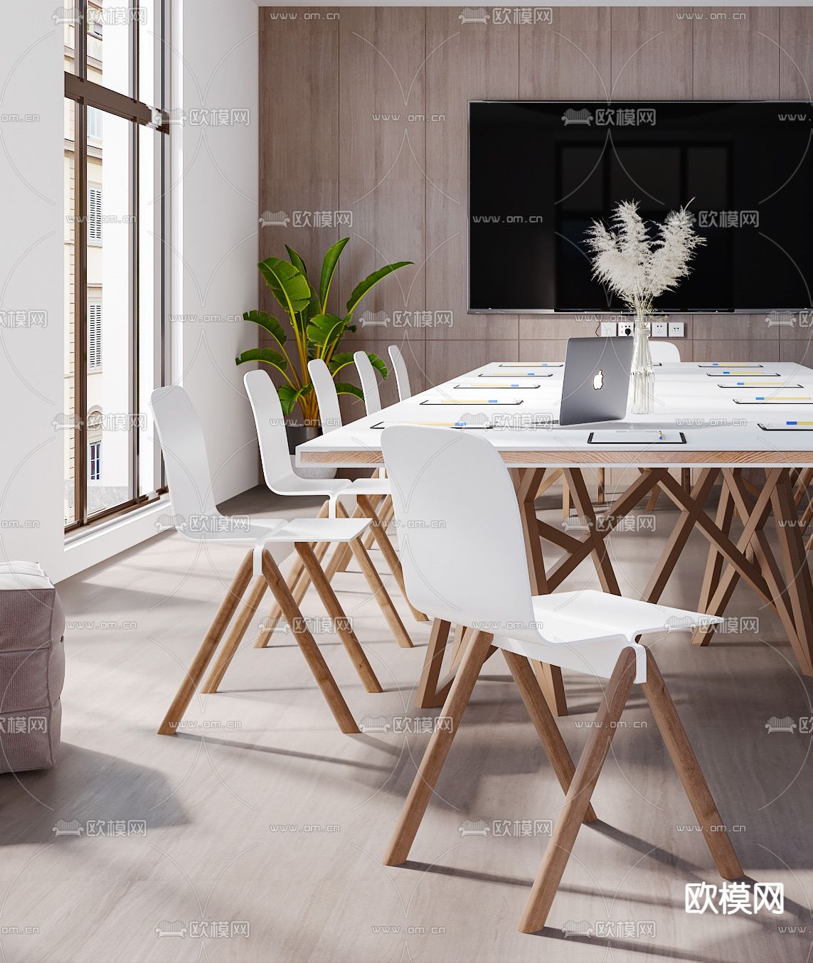 北欧会议室su模型下载（渲染图2）