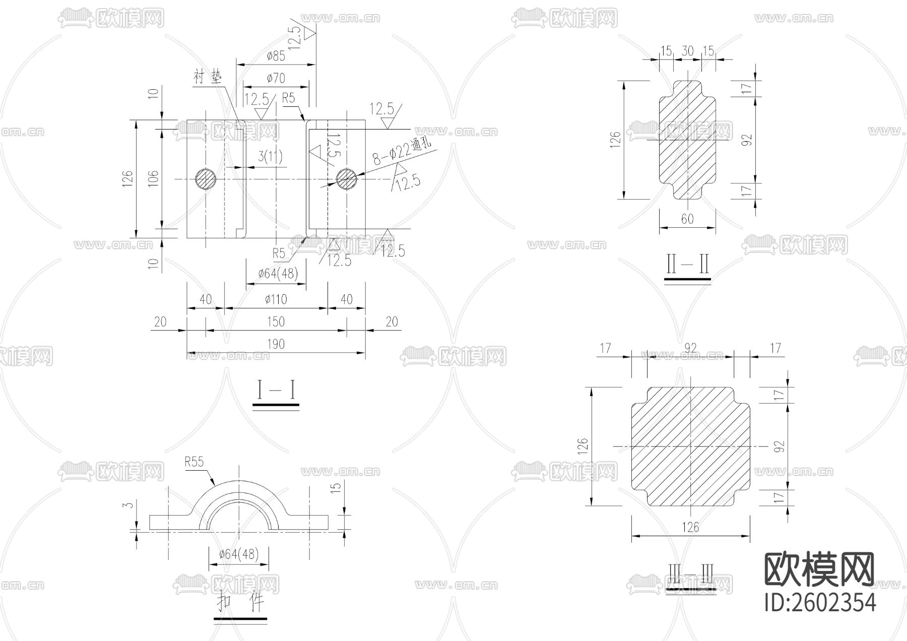 吊索减振架构造图CAD施工图下载（渲染图4）