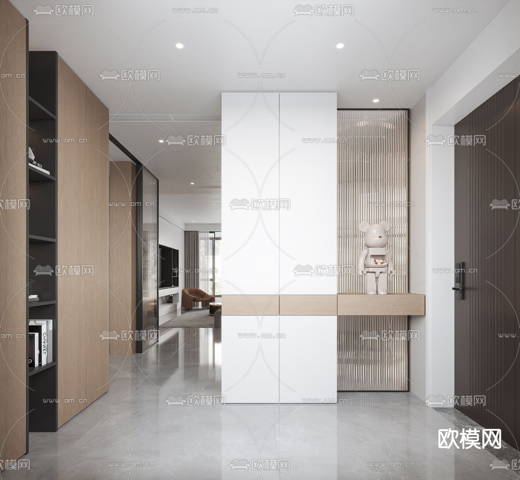 现代客餐厅3d模型下载（渲染图4）