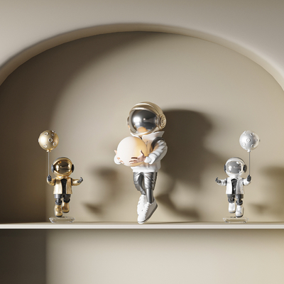  潮玩 宇航员雕塑su模型 