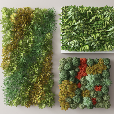  植物墙 苔藓墙su模型 