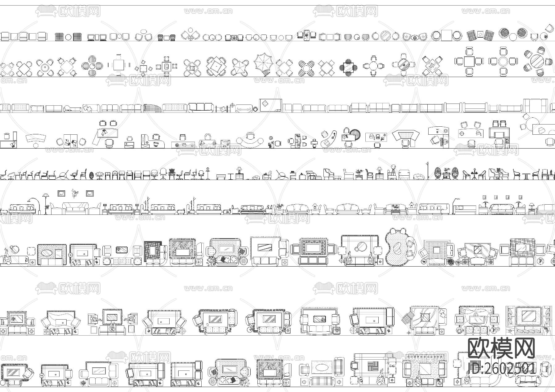 室内设计家居CAD图库下载（渲染图2）