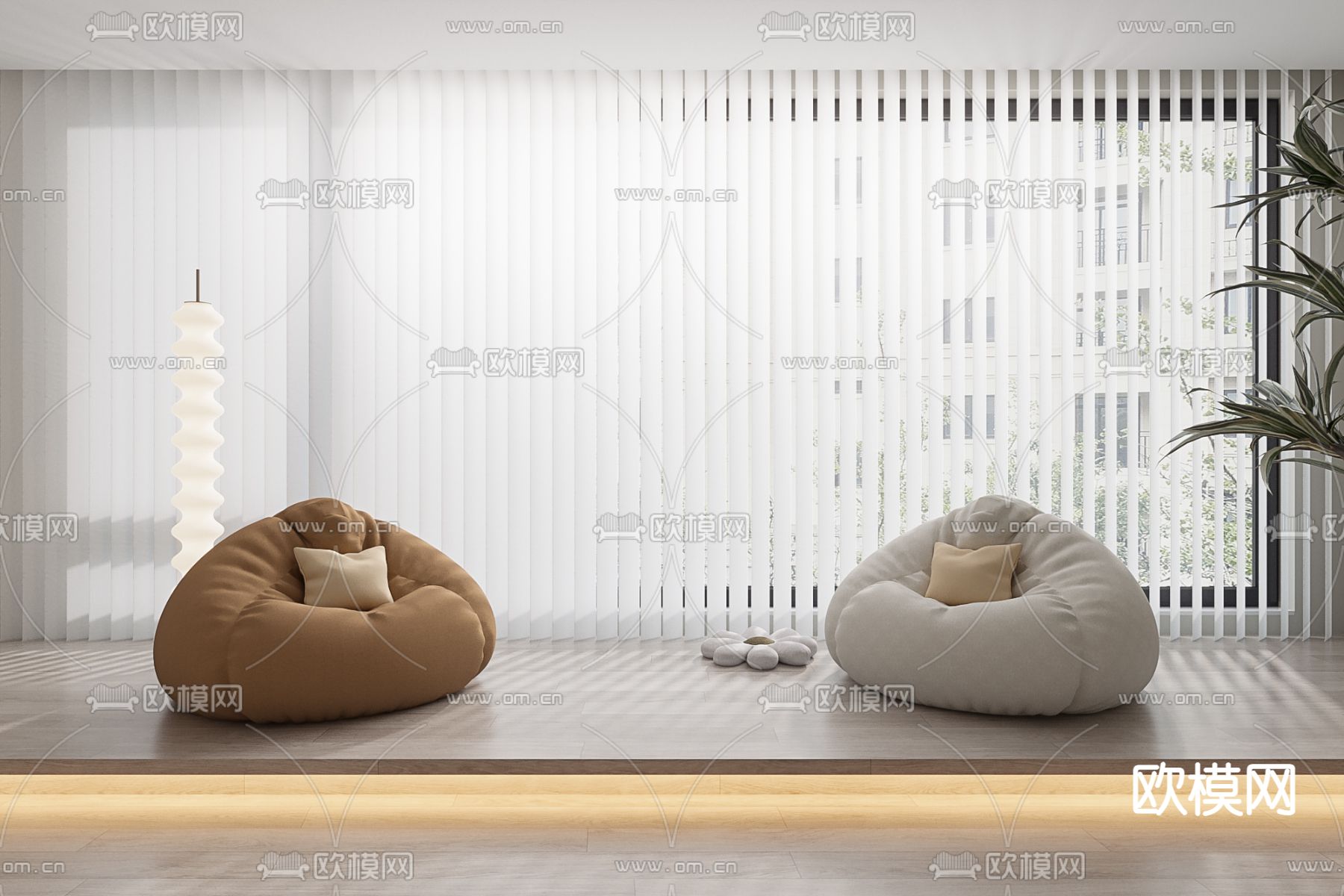 现代懒人沙发3d模型下载