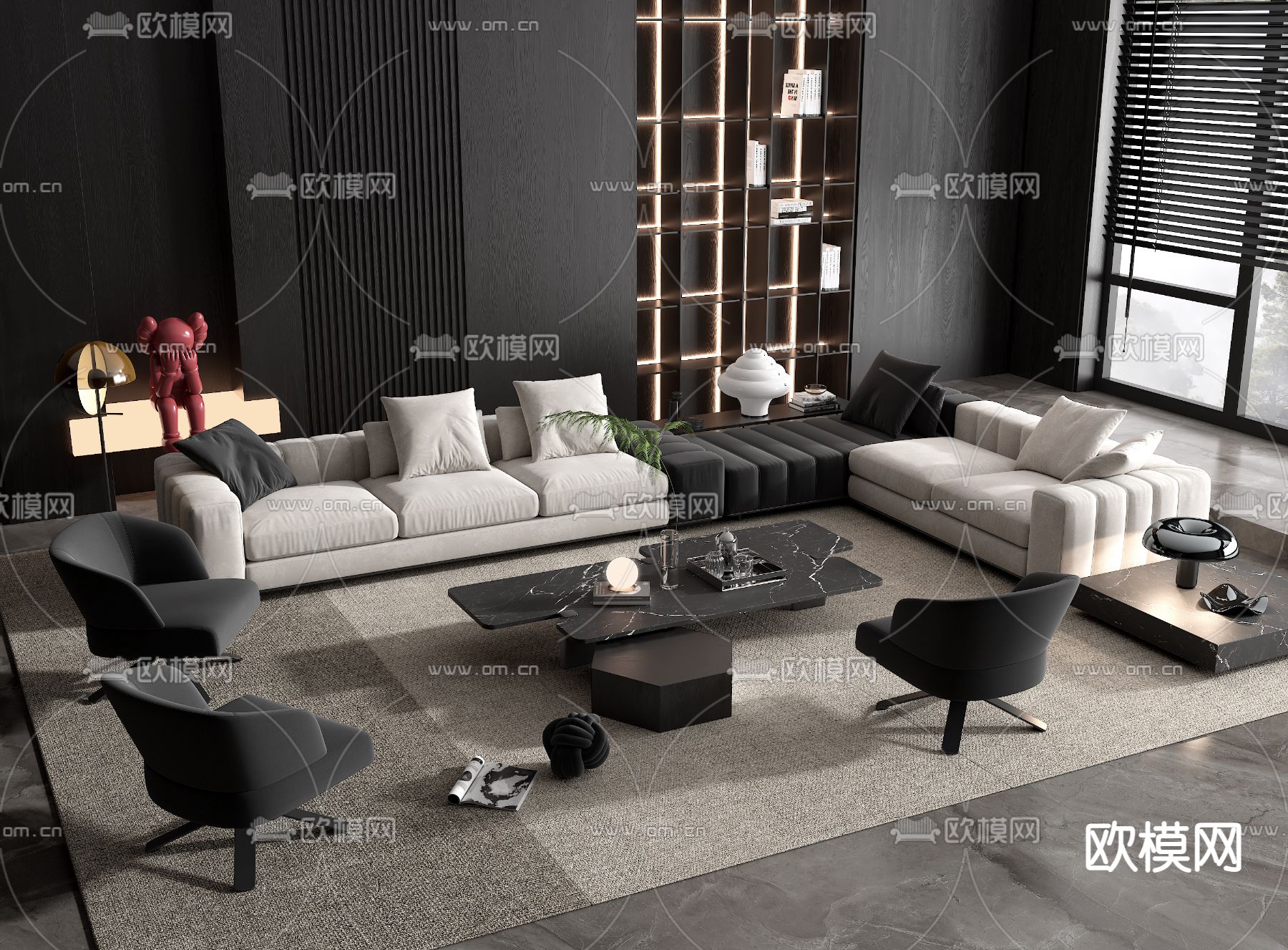 Minotti 组合沙发su模型下载（渲染图1）