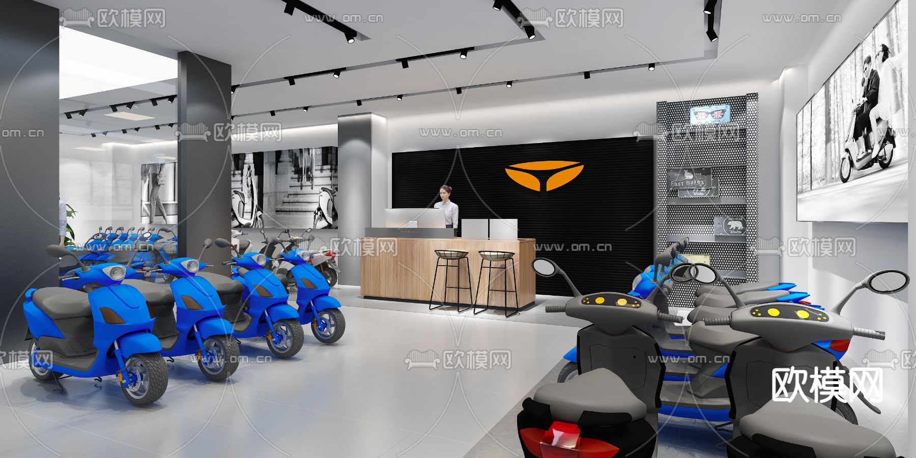 电动车专卖店su模型下载（渲染图1）