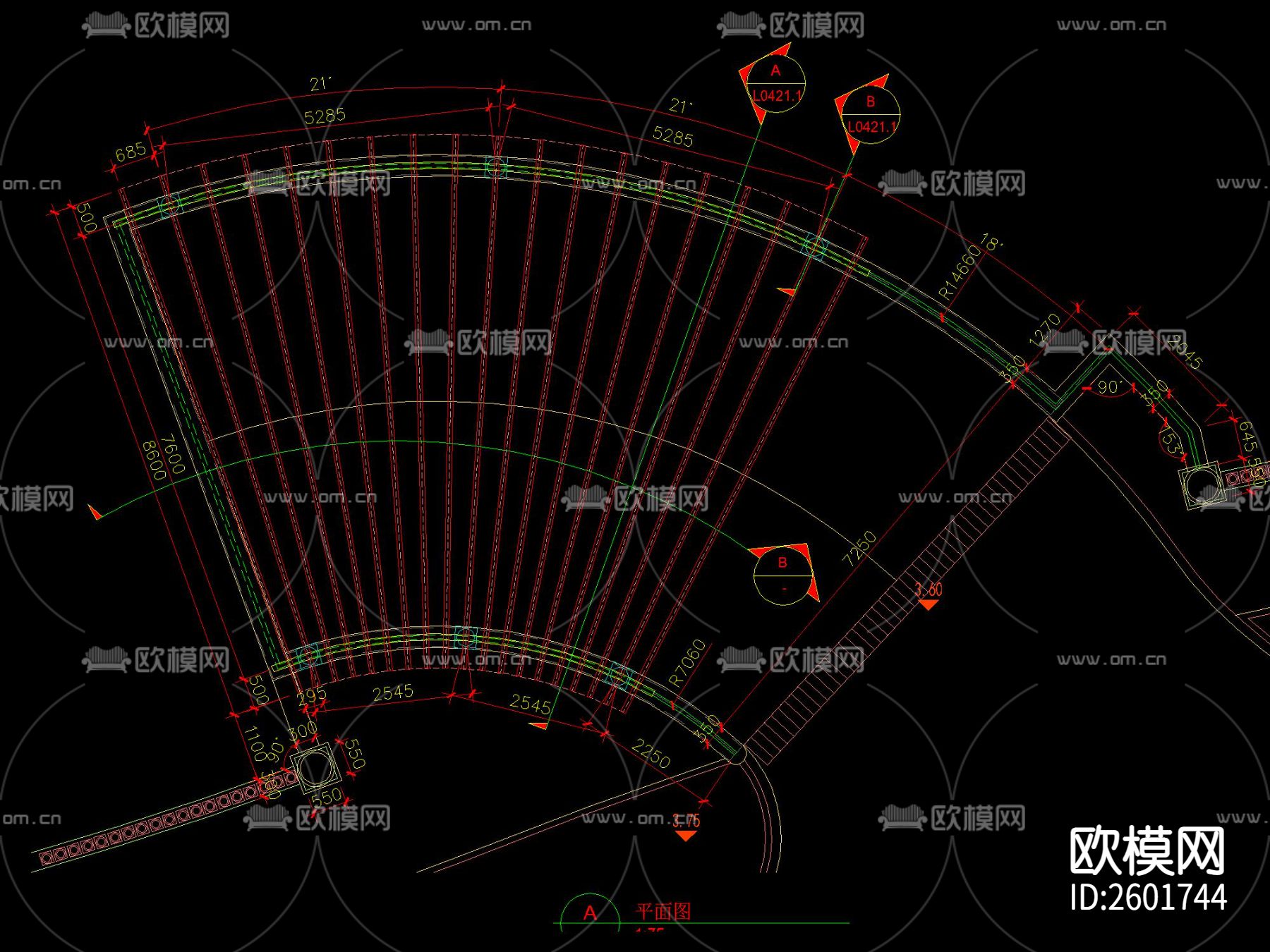 法式车库出入口廊架CAD施工图下载（渲染图4）