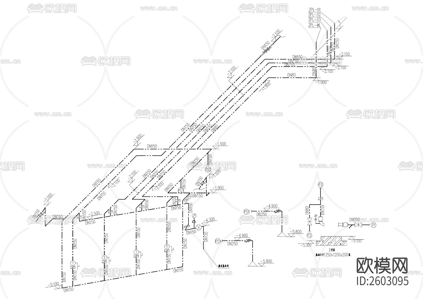 消防水泵房节点大样下载（渲染图3）
