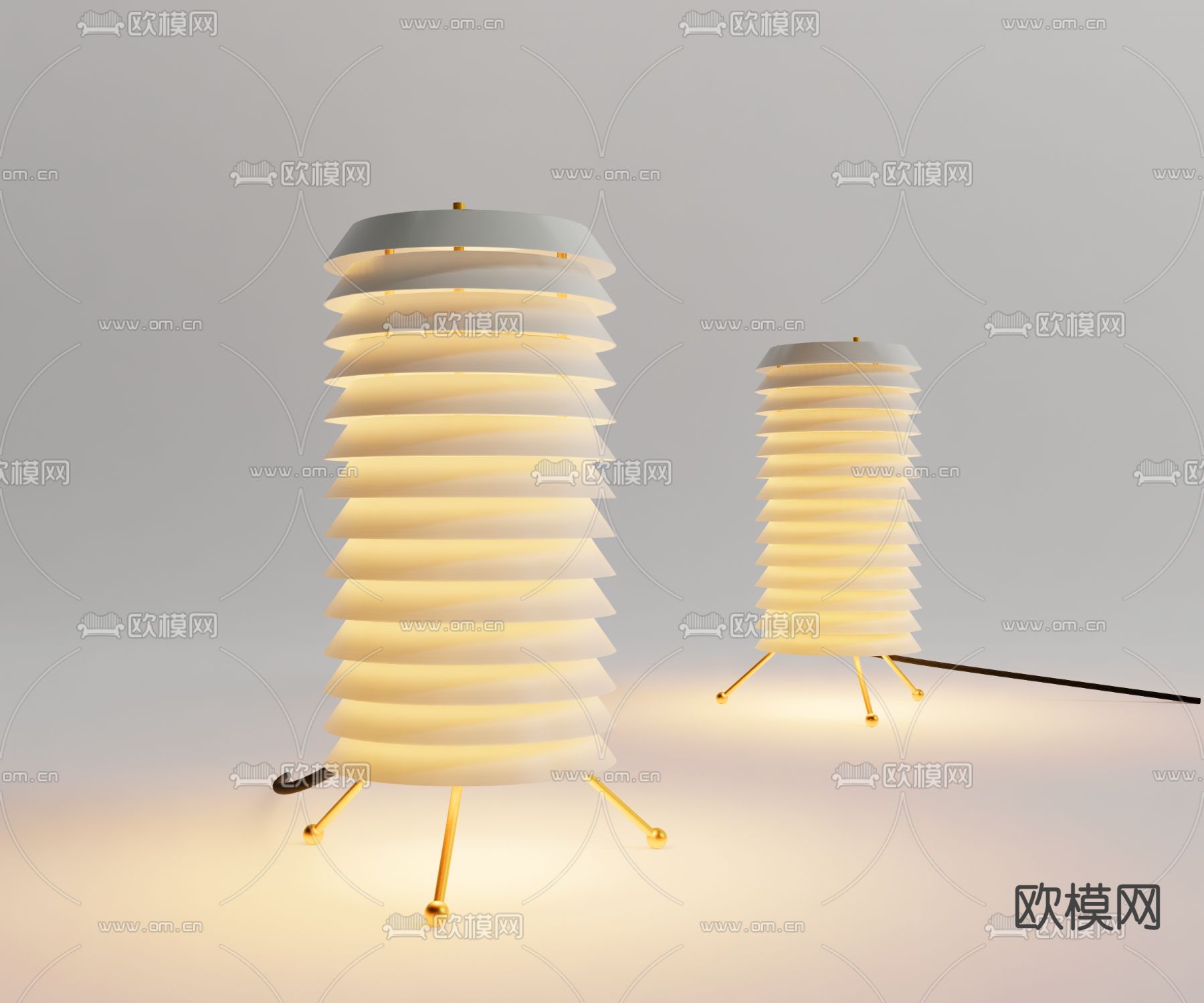 现代台灯su模型下载（渲染图1）