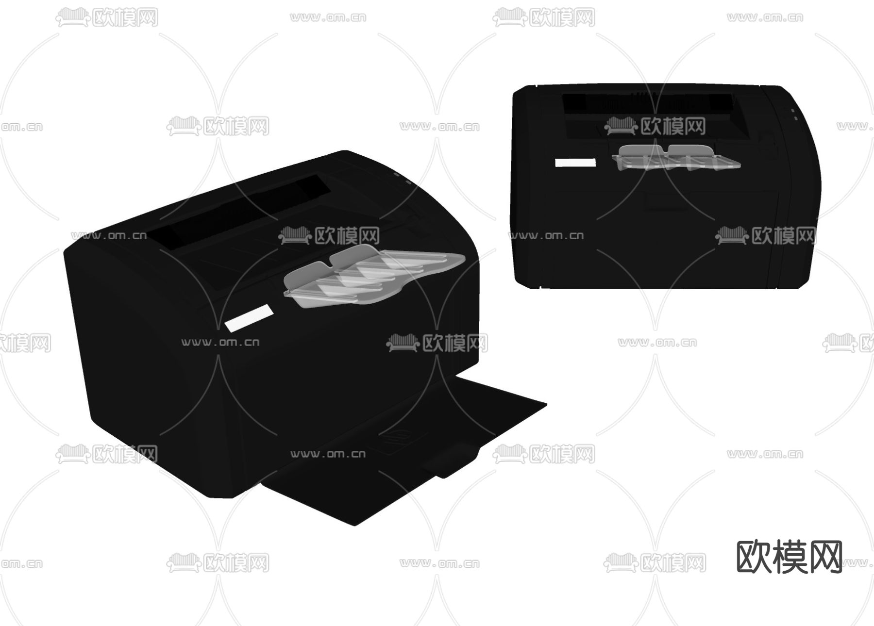 打印机 传真机su模型下载（渲染图2）