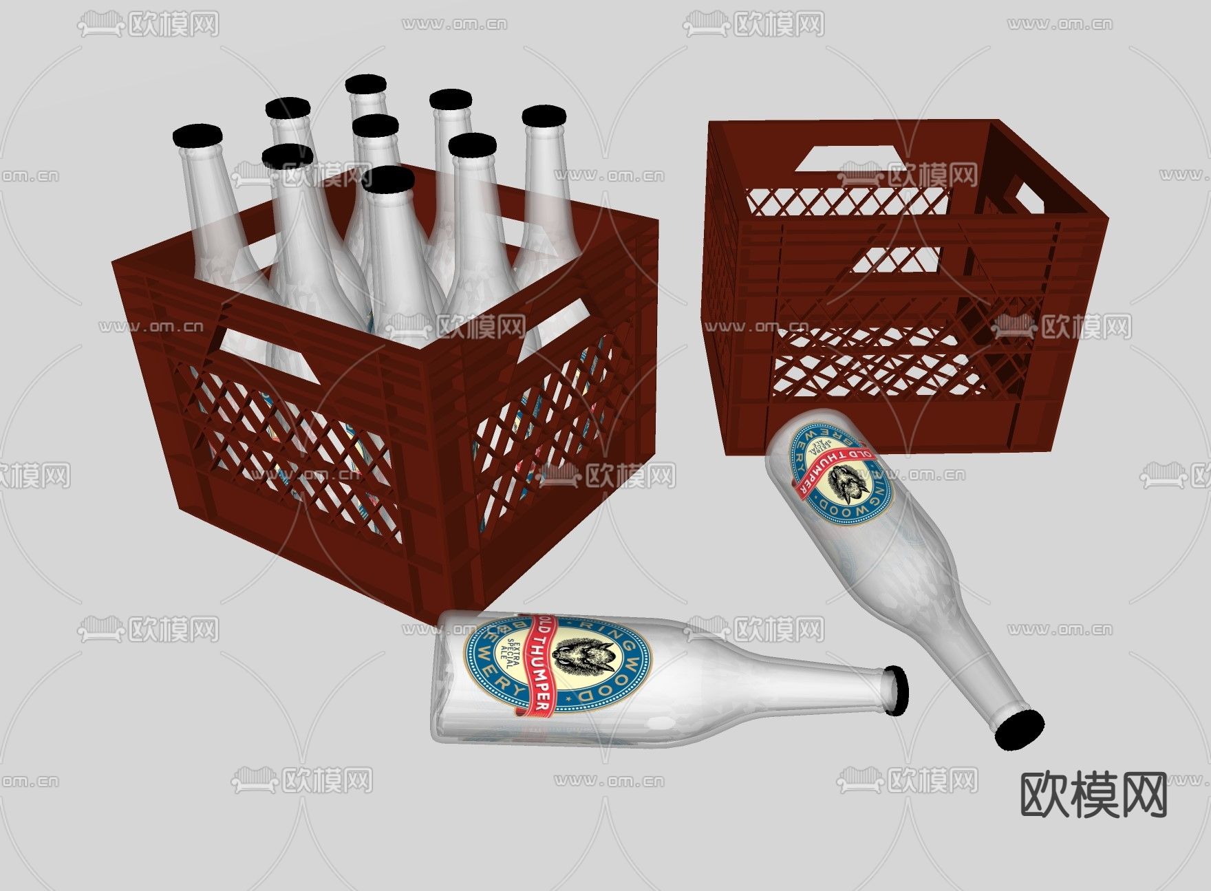 酒具 可乐瓶su模型下载（渲染图2）