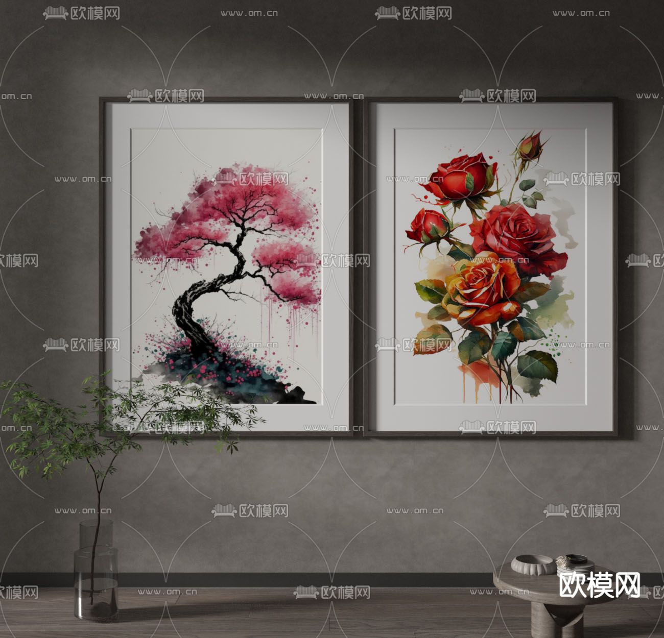 美式装饰画 挂画3d模型下载