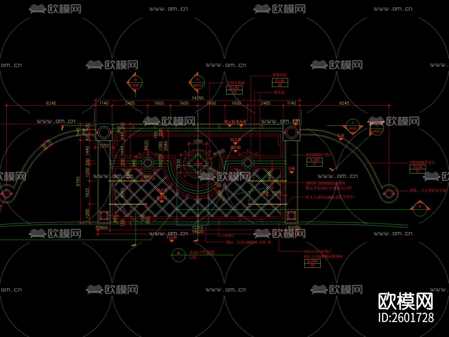 法式花钵CAD施工图下载（渲染图3）