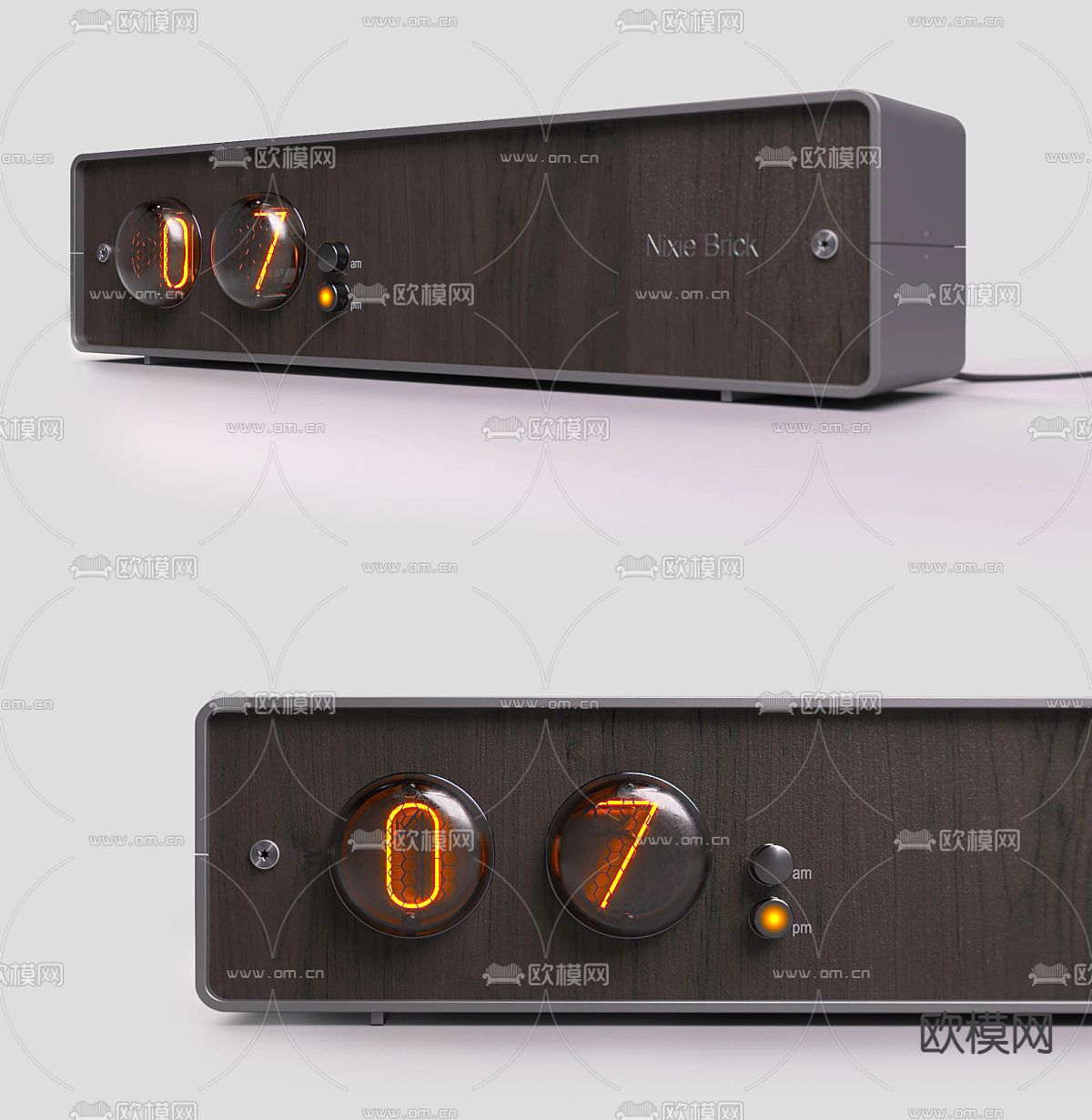 Nixie Brick 复古时钟su模型下载（渲染图1）