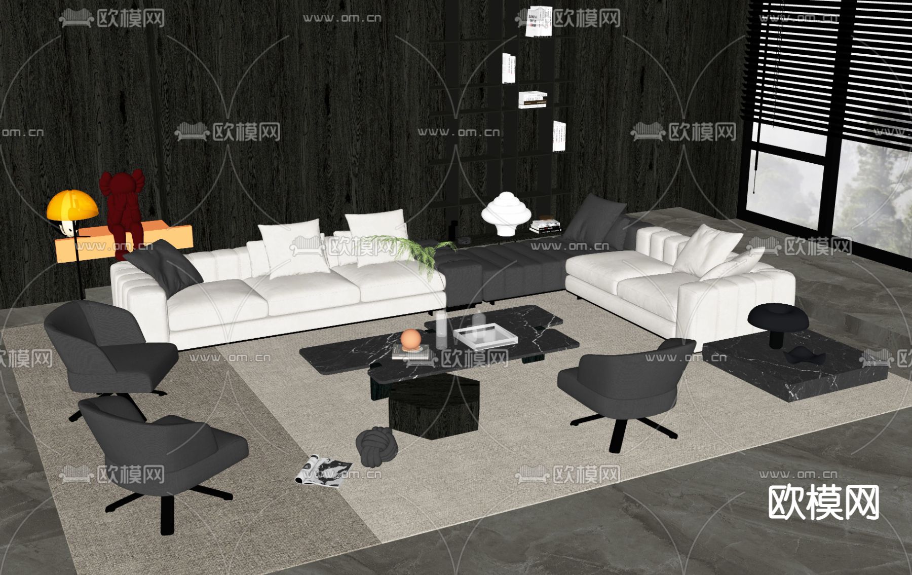 Minotti 组合沙发su模型下载（渲染图2）