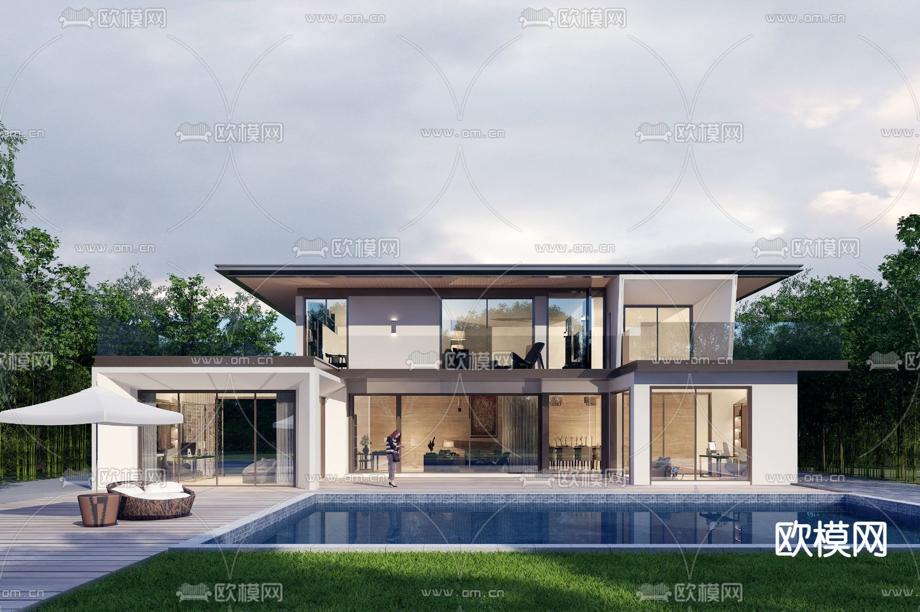 独栋别墅3d模型下载