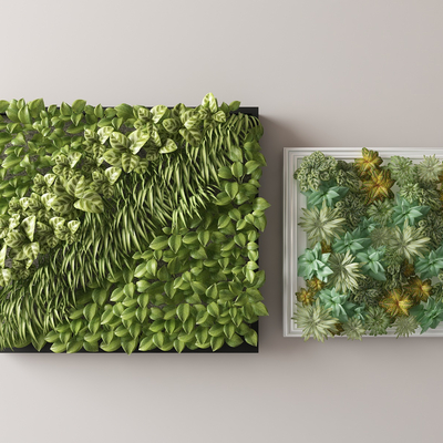  植物墙 苔藓墙su模型 