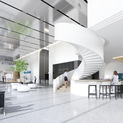  公司大堂su模型 