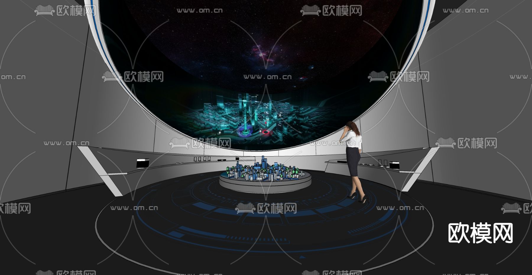 科技展厅su模型下载（渲染图2）