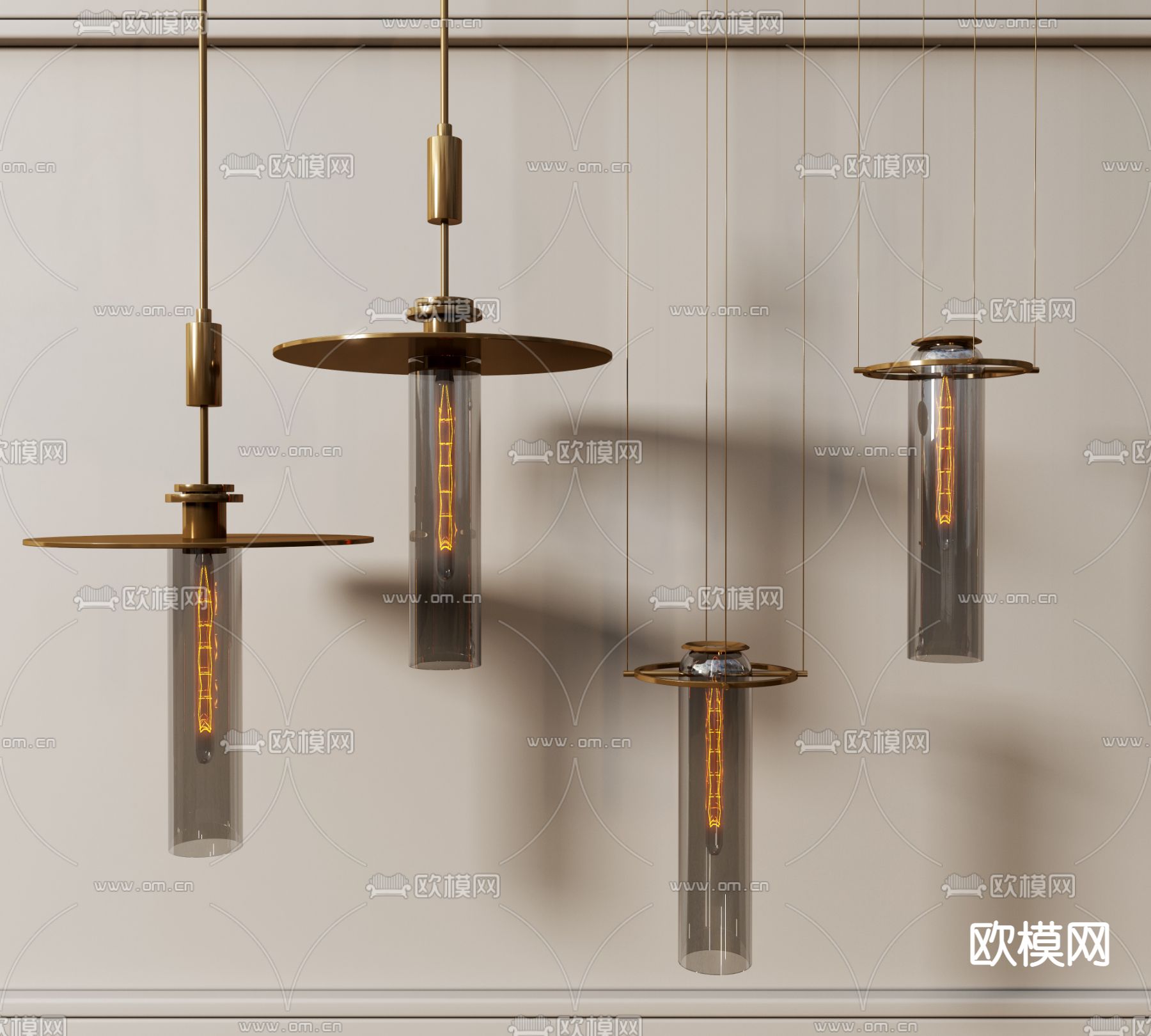 玻璃小吊灯3d模型下载_ID14050088_3dmax免费模型-欧模网