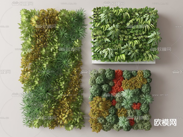 植物墙 苔藓墙su模型下载(渲染图1)