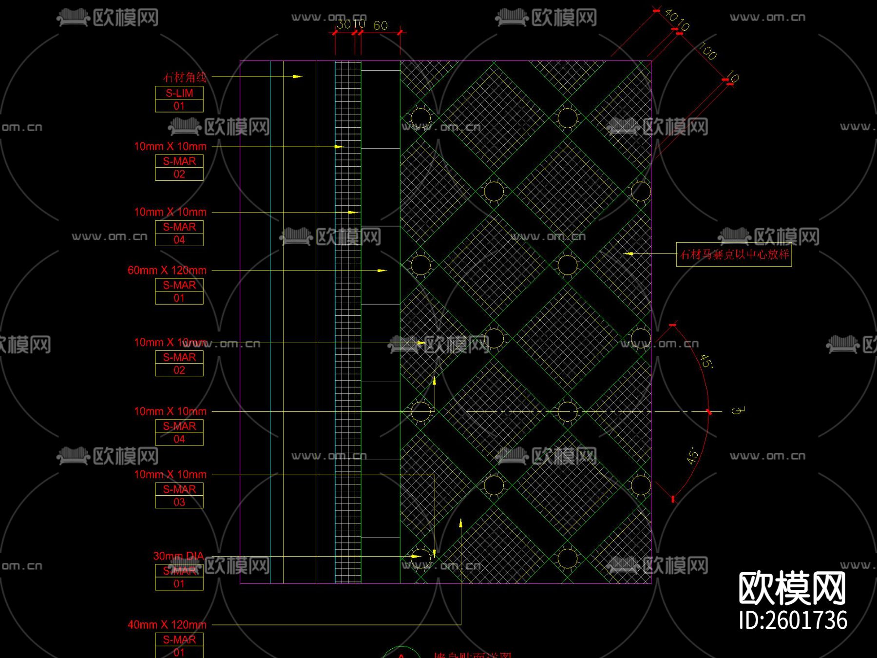 法式拱门花钵水景CAD施工图下载（渲染图3）