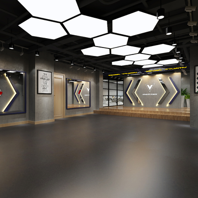  工业风舞蹈室 排练室su模型 