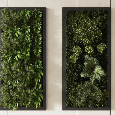  苔藓绿植墙su模型 