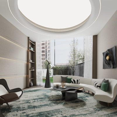  现代会客室接待室su模型 