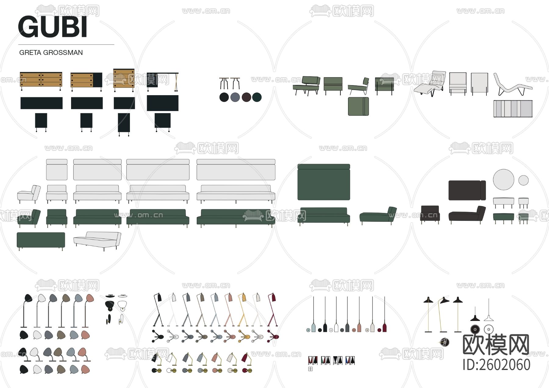 国外家具颜色填充模块CAD图库下载（渲染图10）