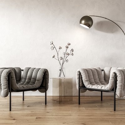 休闲椅 落地灯su模型