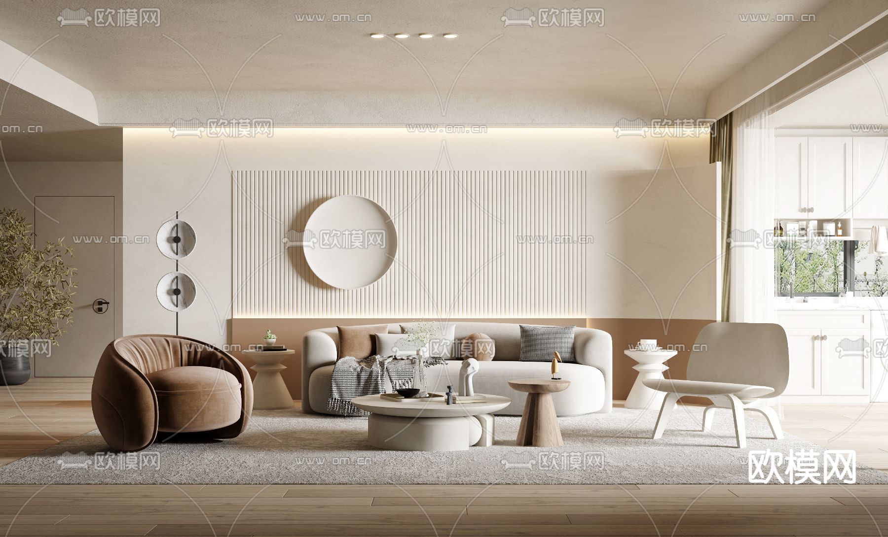 北欧客厅3d模型下载