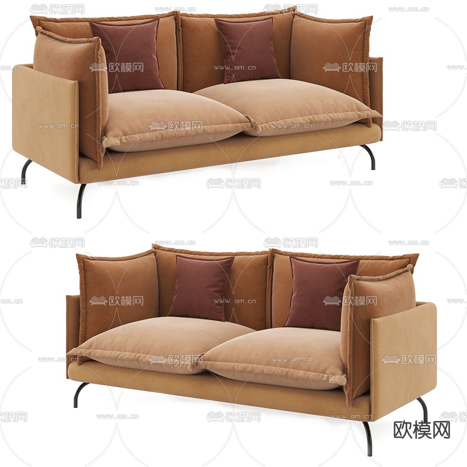 双人沙发 软体沙发3d模型下载
