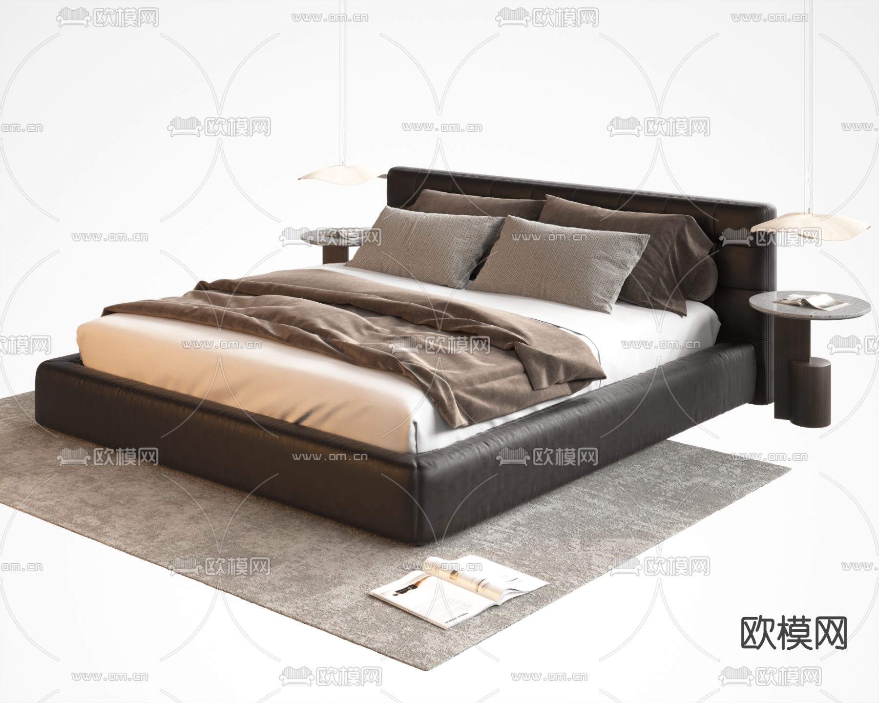 pertica 双人床3d模型下载