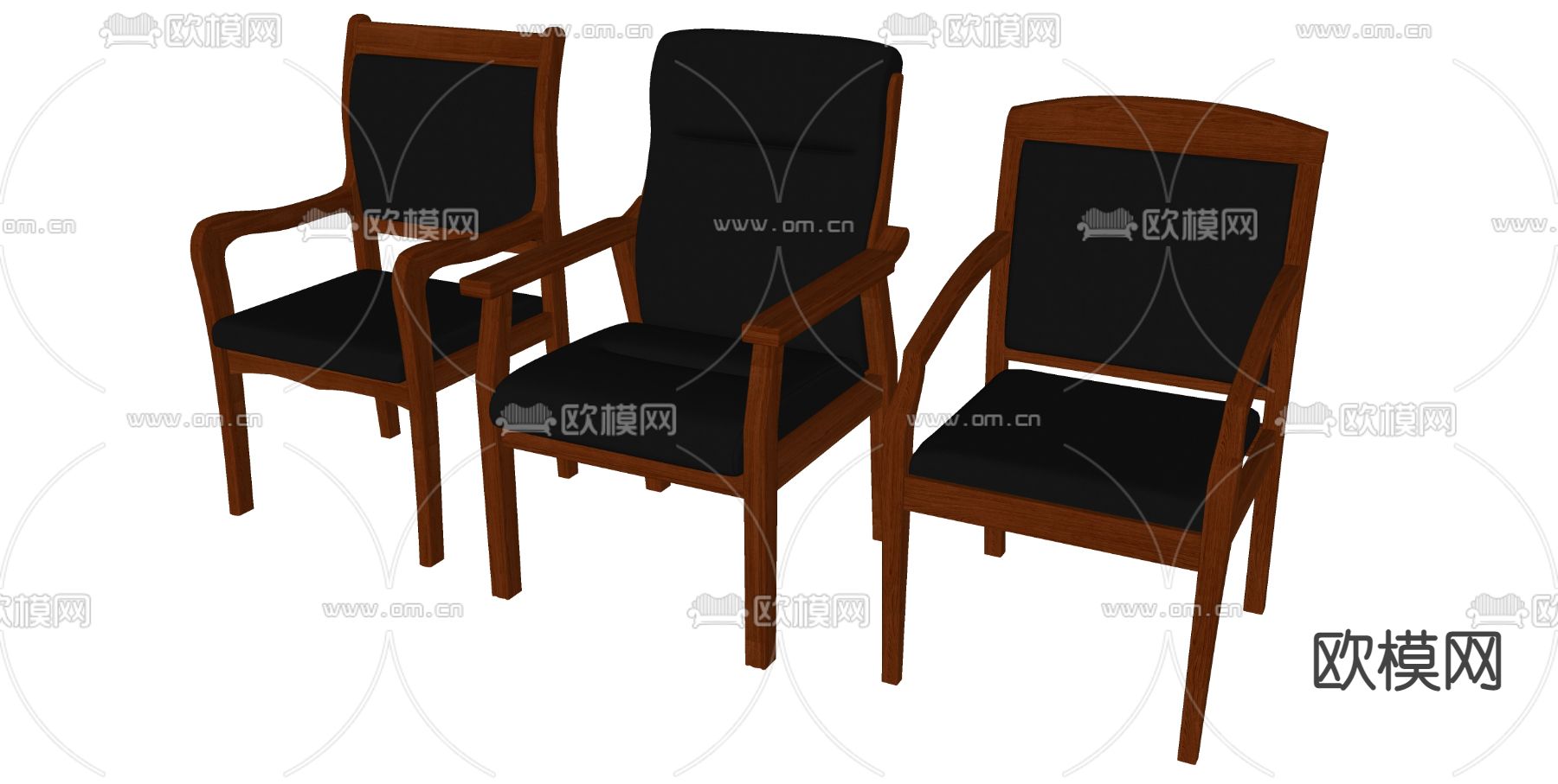 办公椅 扶手椅 老板椅su模型下载（渲染图2）