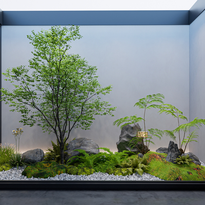  植物堆 庭院小品su模型 