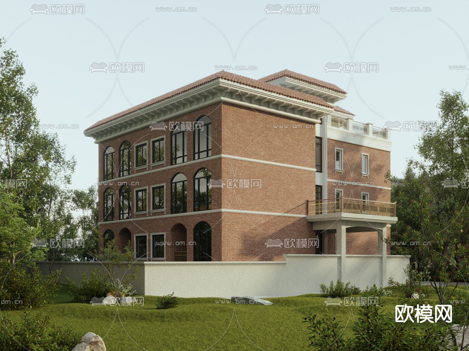 别墅外观3d模型下载