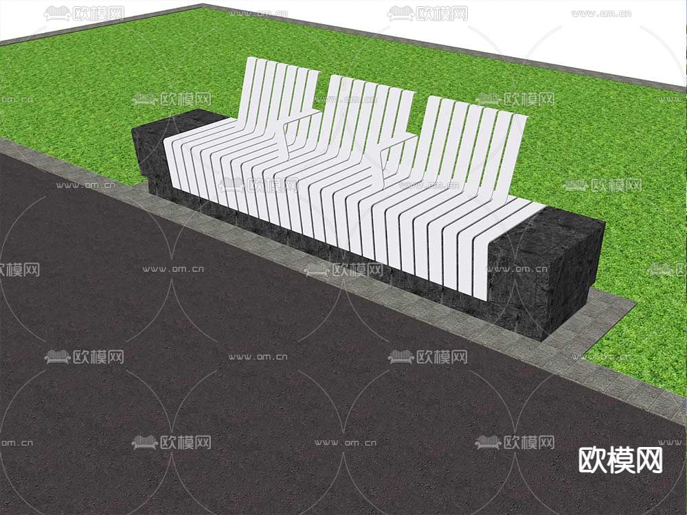 公共椅子su模型下载