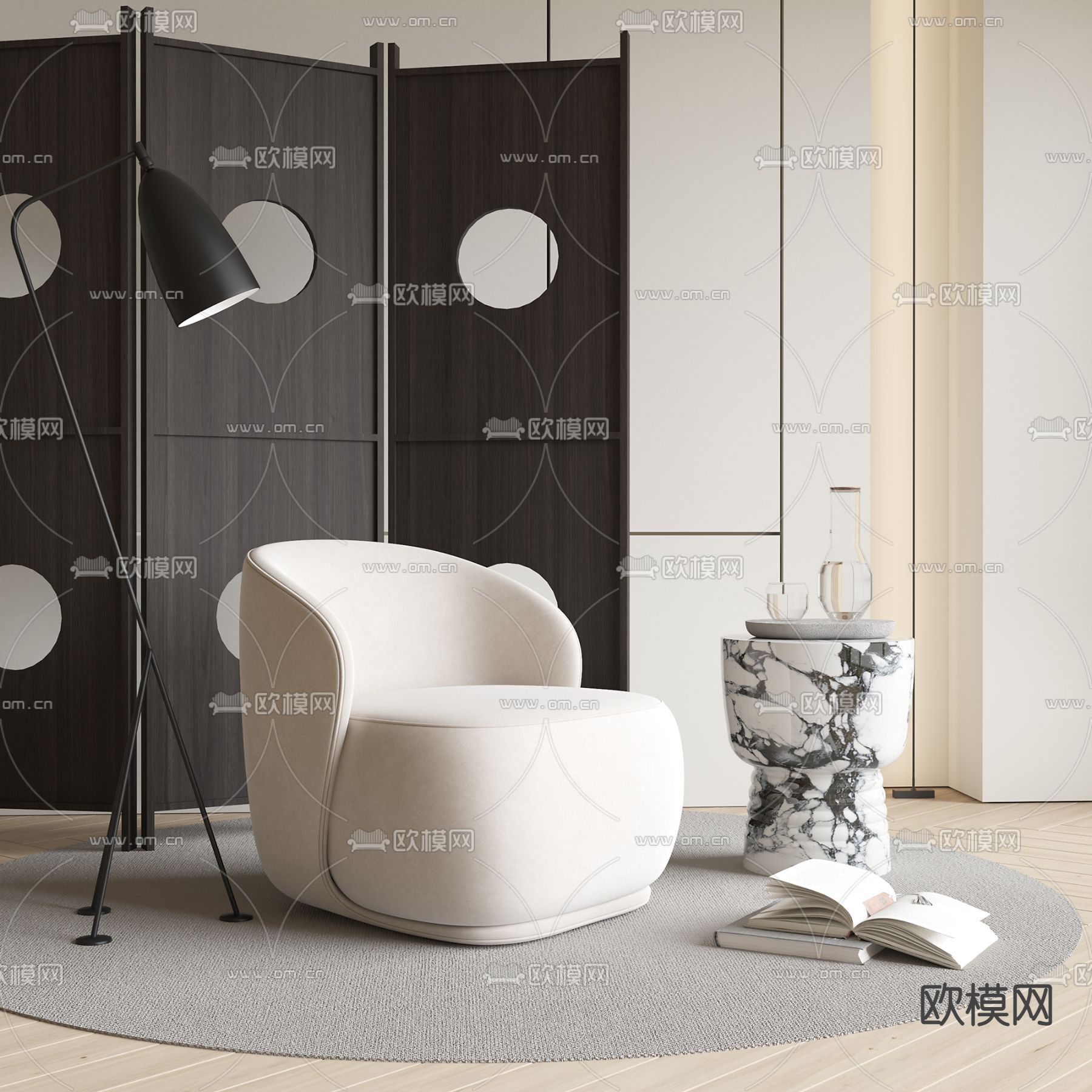 单人沙发3d模型下载