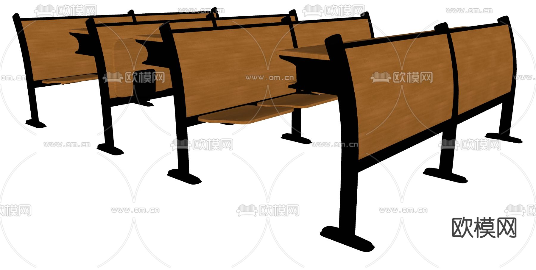 阶梯连排椅 礼堂椅su模型下载（渲染图2）