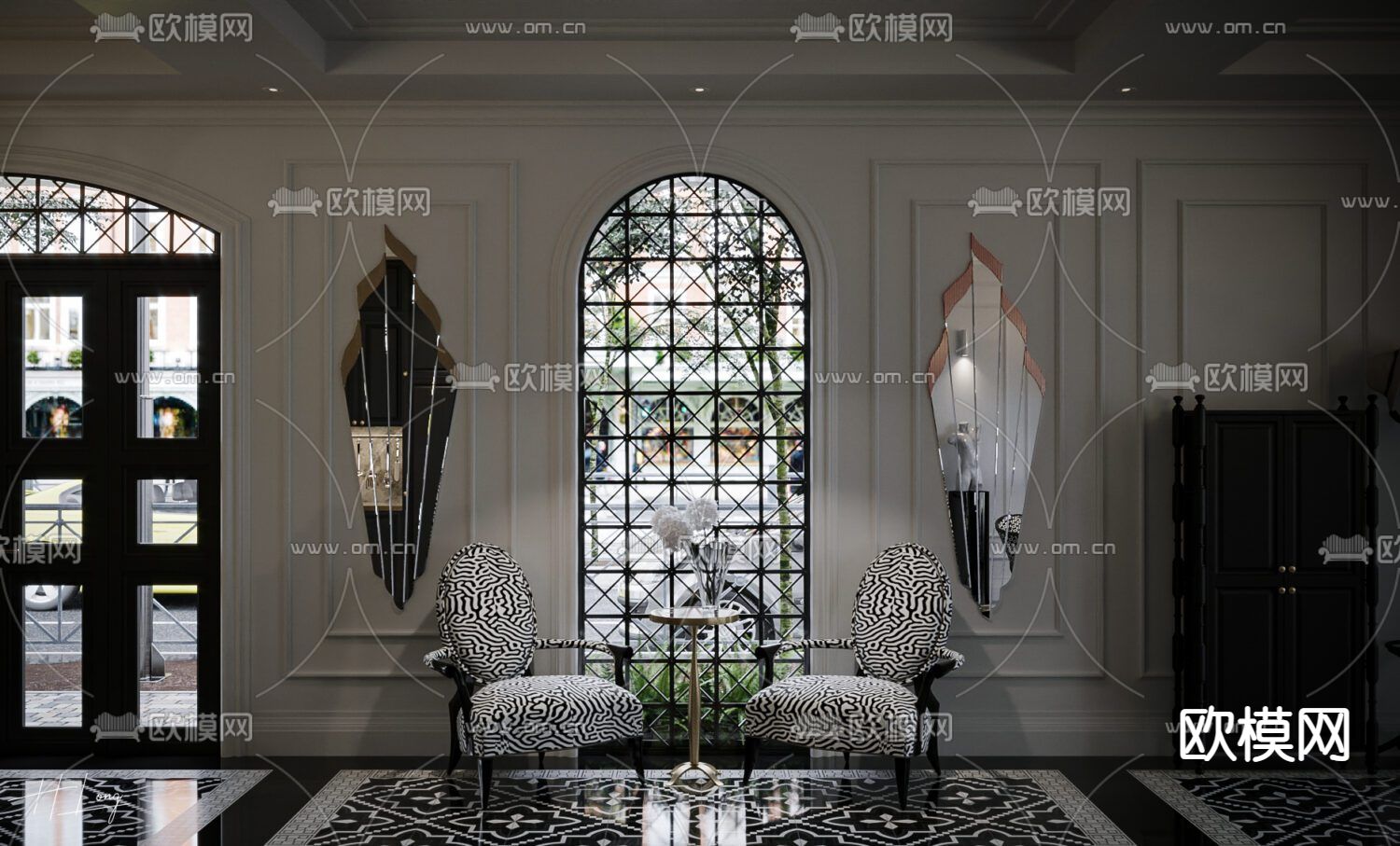 巴洛克客厅 餐厅3d模型下载（渲染图5）