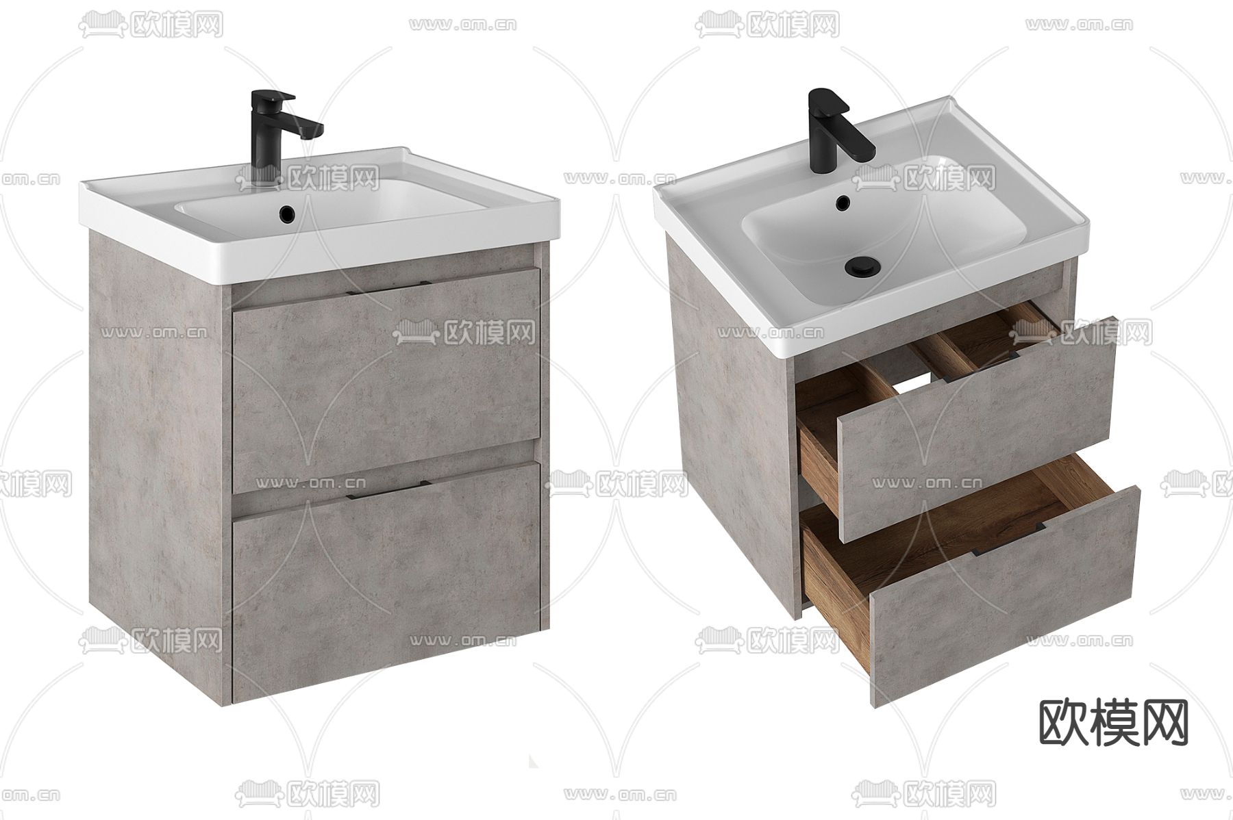 北欧洗手台 浴室柜3d模型下载