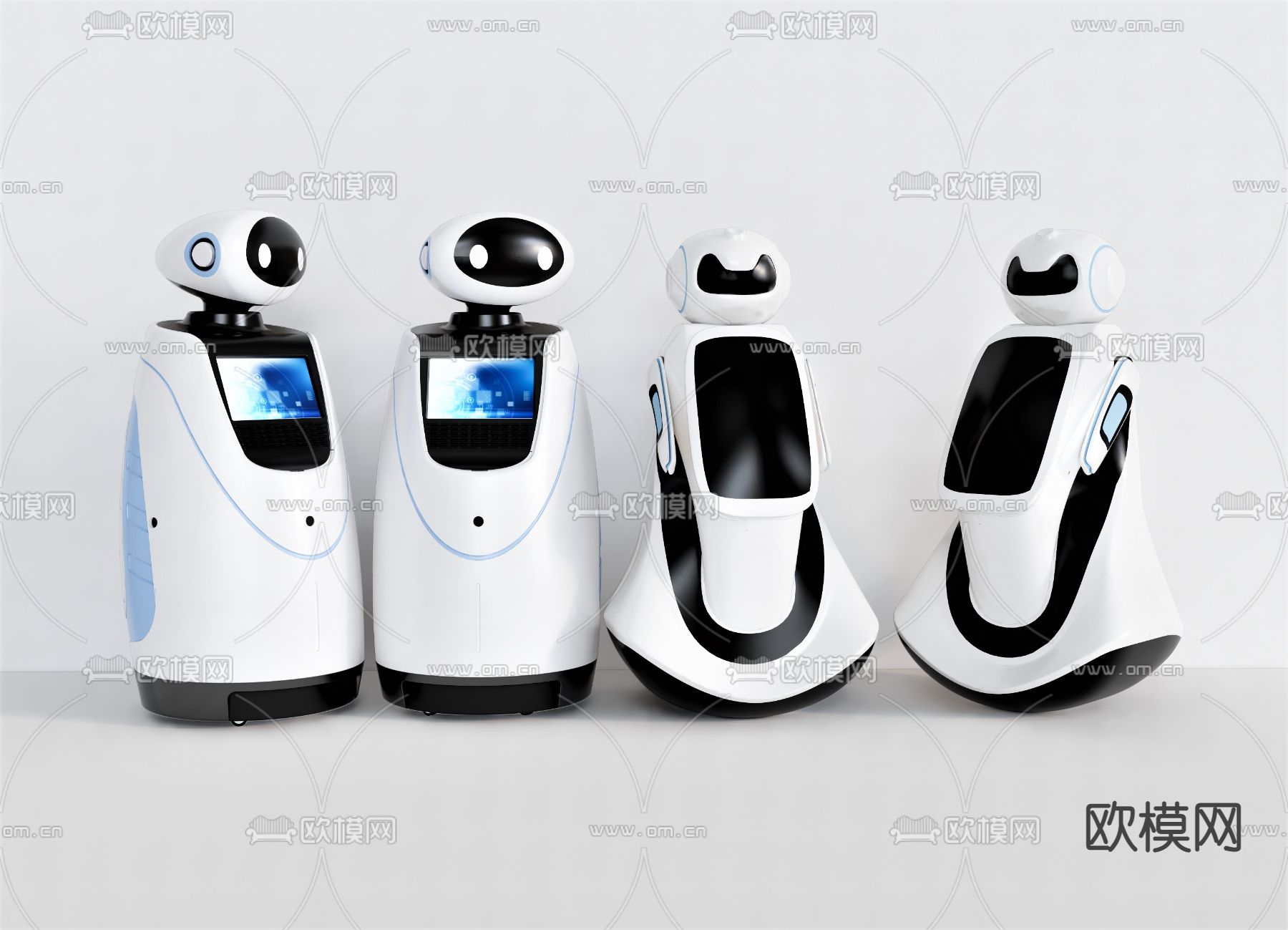 智能机器人 接待机器人su模型下载（渲染图1）