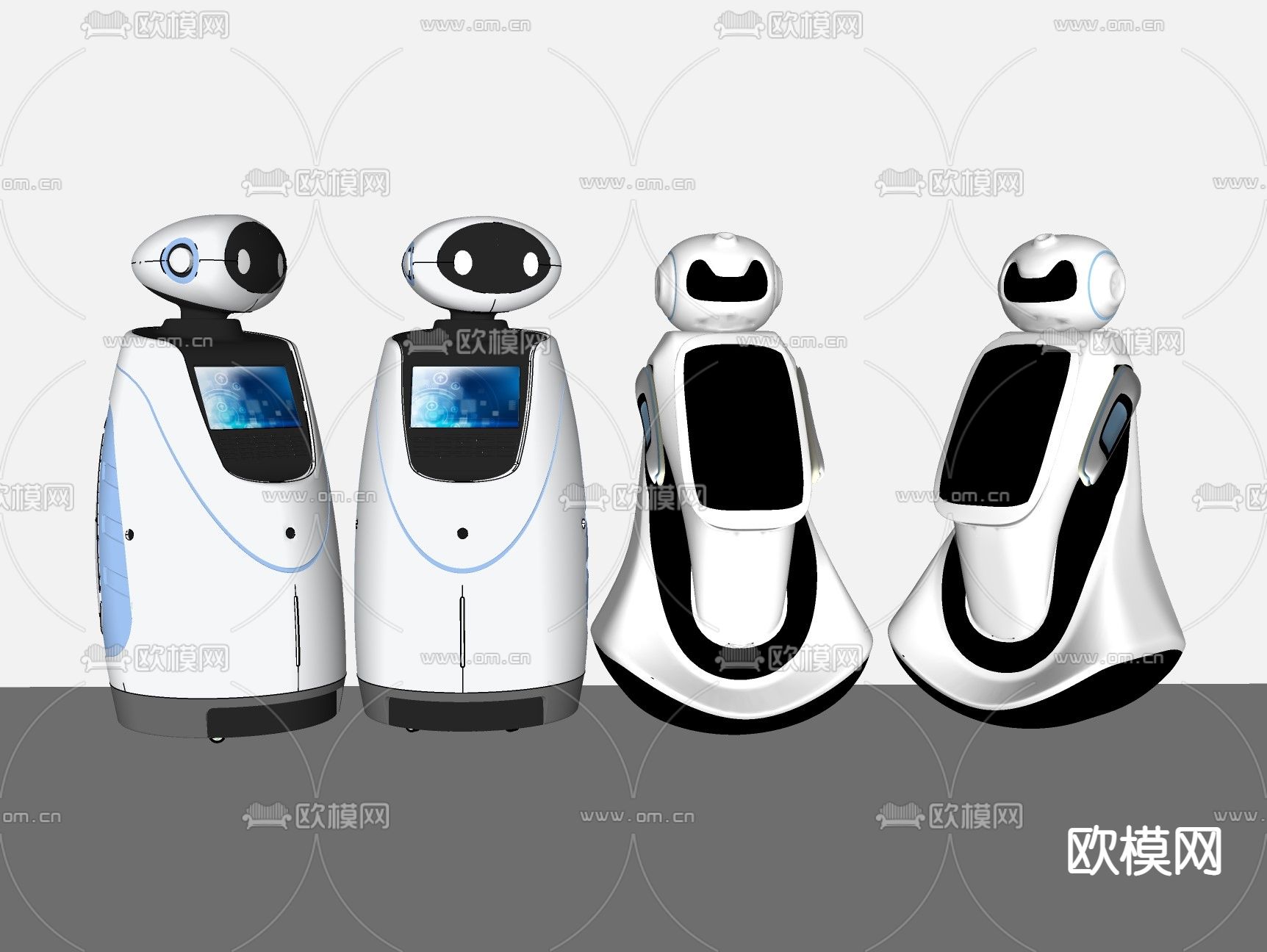 智能机器人 接待机器人su模型下载（渲染图2）