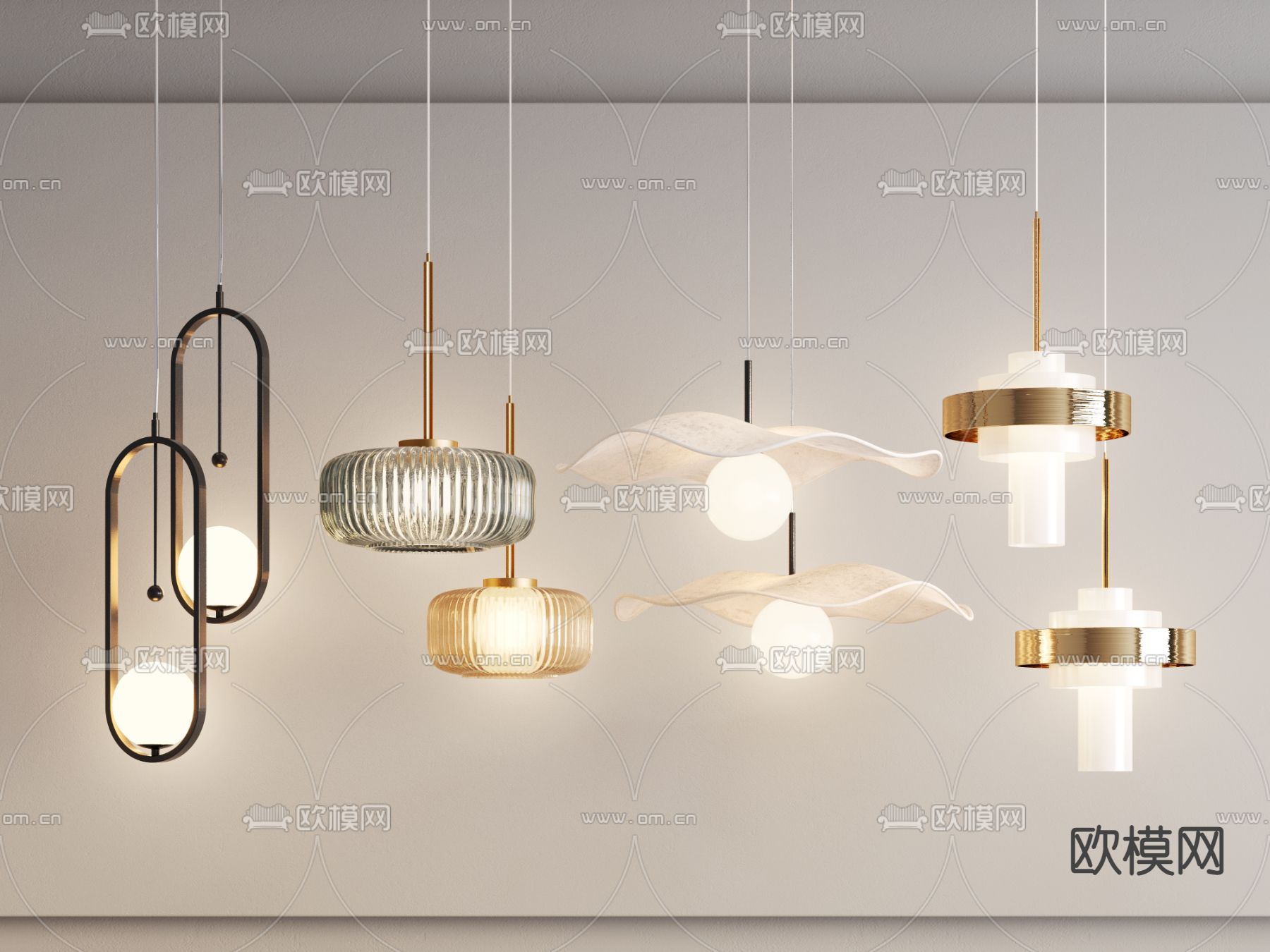 轻奢小吊灯 艺术吊灯3d模型下载