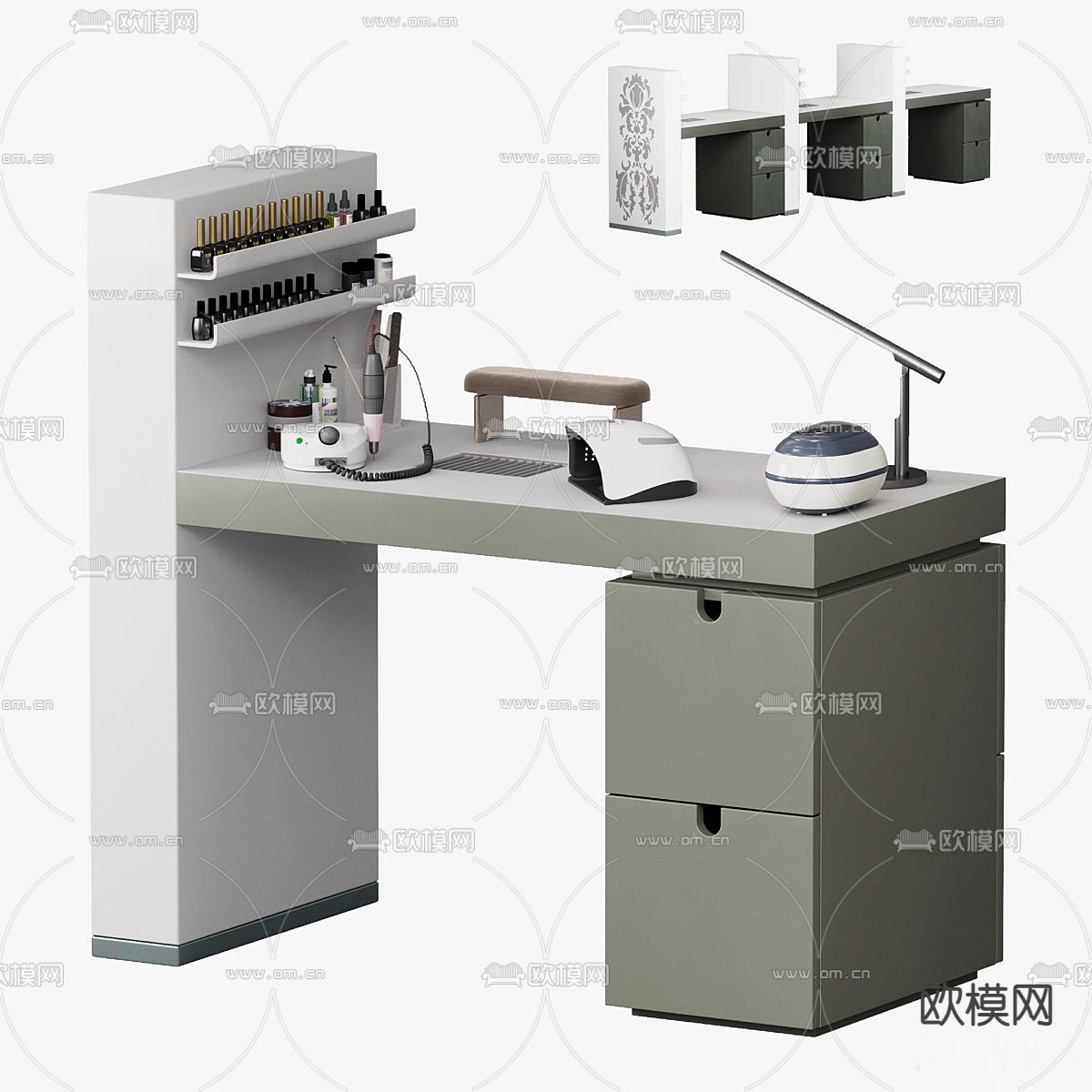 美甲台 美甲桌 美甲仪器3d模型下载