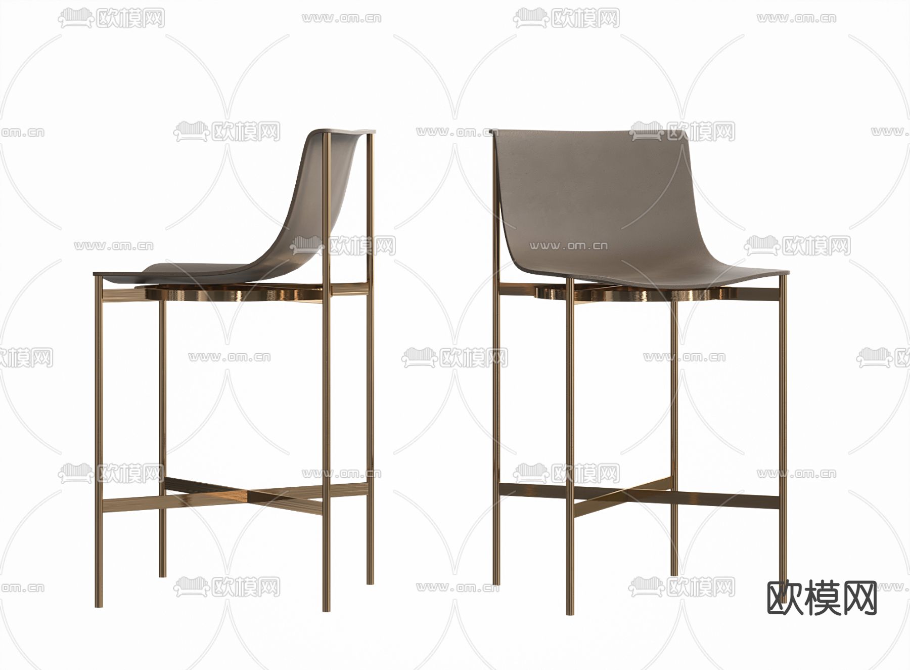 靠背吧椅 吧凳su模型下载（渲染图1）