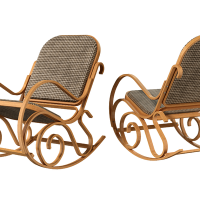  摇椅 休闲躺椅su模型 