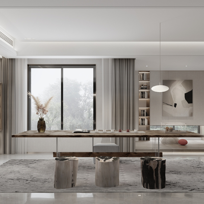 新中式茶室su模型