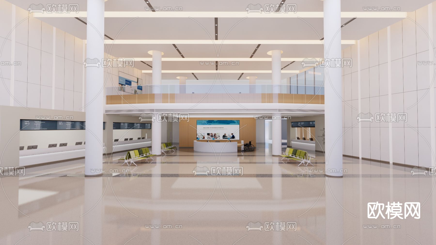 医院大厅 急诊大厅su模型下载_ID14053784_sketchup模型下载-欧模网